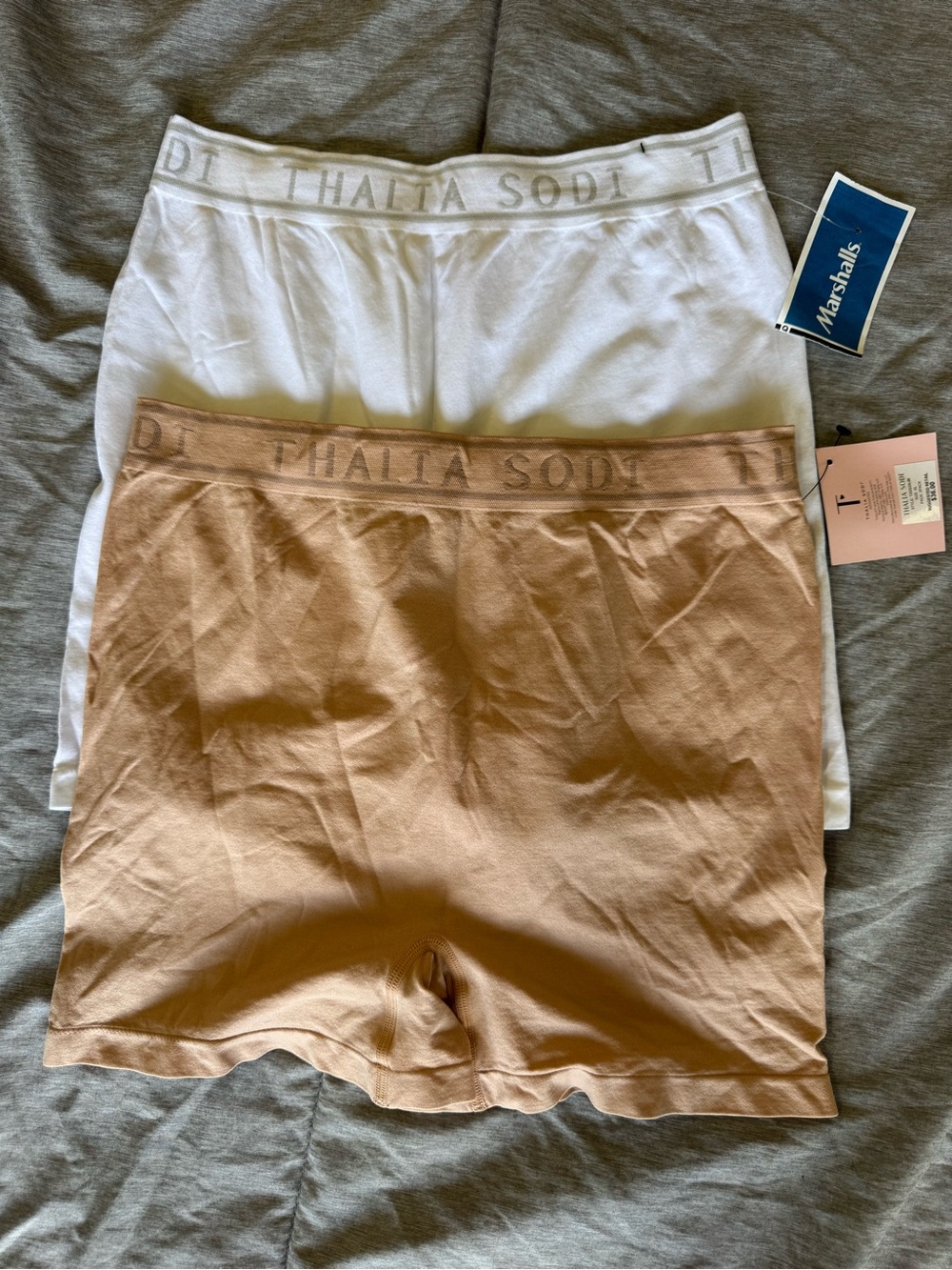 Thalia Sodi Seamless Boyshorts - White & Nude